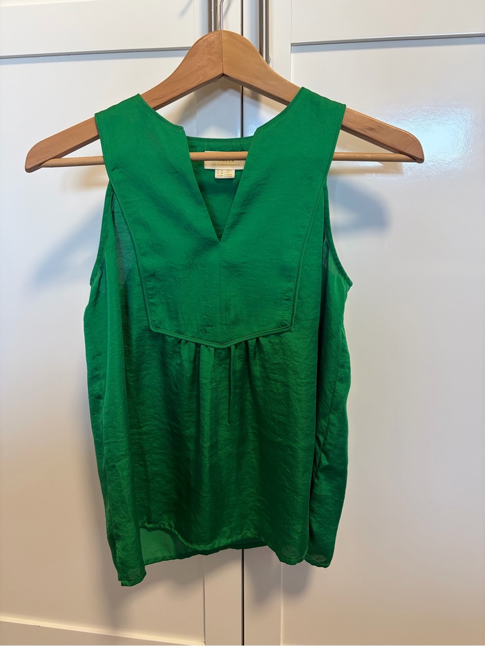 Maeve Green Sleeveless V-Neck Top